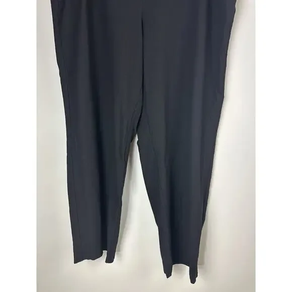 Eileen Fisher Washable Stretch Crepe Pants Full Length Blk Pockets Plus Size 3X - Picture 4 of 9